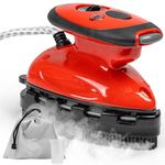 Duronic Travel Iron SI2 RD Mini Irons, 50ml Tank, Steam Iron, 375W Lightweight Portable Ironing, Compact, Variable Heat Settings For Holiday Quilting Patchwork Applique Craft - Red