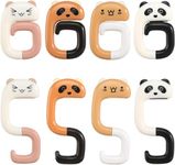 JAGDIV Pack of 8 Handbag Holders for Table Cute Panda Table Handbag Holder Hook Portable Bag Hook Foldable Non-Slip Bag Hook Holder for Restaurants, Cafés, Schools