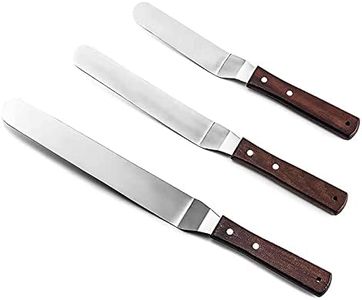 LxwSin Icing Spatula Set, Angled Spatula Set, 3 Pcs Stainless Steel Angled Cake Decorating Offset Spatula Professional Baking Frosting Palette Knife with Non-Slip Handle for Frosting Pastries Cupcakes