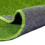 Fas Home Artificial Grass Turf 7FTX13FT(91 Square FT),0.8" Pile Height Realistic Synthetic Grass, Drainage Holes Indoor Outdoor Faux Grass Astro Rug Carpet for Pet Dog Garden Backyard Balcony