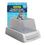 PetSafe ScoopFree Automatic Self Cleaning Hooded Cat Litter Box - Ultra, Top-Entry - Purple or Taupe - Covered 2nd Generation - Includes Disposable Tray with Premium Blue Crystal Litter and Hood