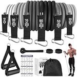 Zacro Resistance Bands Set of 6 - Exercise Bands 270lbs with Handles for Men Women - Fitness Bands with Door Anchor, Ankle Straps, Storage Bag for Heavy Resistance Training, Shape Body, Workout