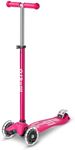 Micro Scooters | Maxi Micro LED Deluxe Children's Scooter | Big Wheels | Handlebar Adjustable | 5-12yrs | Boys & Girls | Pink
