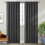 BGment Grey Curtains for Living Room 84 inch Length 2 Panels - Thermal Insulated Curtains for Bedroom Rod Pocket and Back Tab Room Darkening Curtains, 42 x 84 Inch, Dark Grey