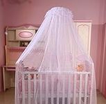 RuiHome Baby Dome Mosquito Net Nursery Crib Bed Canopy Mesh Insect Netting Without Stand, White