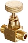 PIC Gauge NV-B-1/4-MXM Brass Needle Valve 1/4" Male NPT X 1/4" Male NPT Connection Size