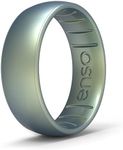 Enso Rings Classic Elements Silicone Ring Infused with Precious Elements – Wedding Engagement Band – 6.6mm Wide, 1.75mm Thick - Volcanic Ash – Size: 8
