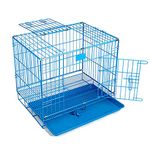 RvPaws Metal Cage Iron And Plastic Cage With Removable Tray For Dogs And Rabbits - 24 Inch, Blue