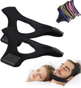 Air Flow Jaw Strap for Sleep Apnea, Veralabs Airflow Jaw Strap, Air Flow Jaw Strap Veralabs, Breathable Snoring Chin Sleep Strap, Adjustable Chin Strap for Men and Women (2pcs-Black)