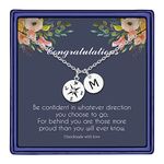 IEFWELL Graduation Gifts for Her 2024 - Compass Necklace Class of 2024 Graduation Gifts Senior High School College Graduation Gifts for Her 2024 Initial Graduation Necklaces for Girls Women Friends,