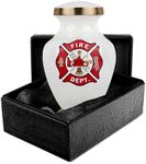 Trupoint Memorials Cremation Urns for Human Ashes - Decorative Urns, Urns for Human Ashes Female & Male, Urns for Ashes Adult Female, Funeral Urns - Fireman, 1 Small Keepsake