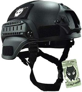 ATAIRSOFT Tactical Airsoft Paintball MICH 2000 Helmet with Side Rail & NVG Mount Black