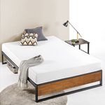 Zinus Suzanne Single Bed frame - Bed 90x190 cm - 36 cm Height - Bamboo and Metal Platform Bed frame - Black