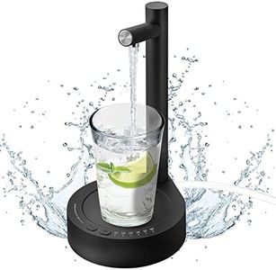 AUAUY Desktop Water Bottle Dispenser, Smart 6 Levels Table Top Water Dispensers for 5 Gallon & Universal Bottles, USB Portable Charging Automatic Water Jug Dispenser for Home,Office,Outdoor(Black)