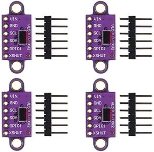 ALAMSCN VL53L0X Time-of-Flight (ToF) Laser Ranging Sensor Breakout VL53L0XV2 Laser Flight Distance Measurement Module I2C IIC for Arduino(Pack of 4)