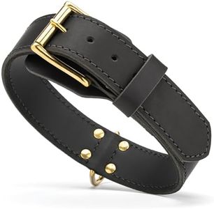 Viper Heavy Duty Leather Dog Collar – Adjustable, Durable & Comfortable | Solid Brass Hardware & Fur Protection Plate for Training & Everyday Use