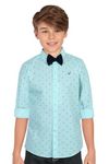 Allen Solly Junior Boy's Animal Print Regular fit Shirt (ABSF31901803_Light Blue 15-16 Years)