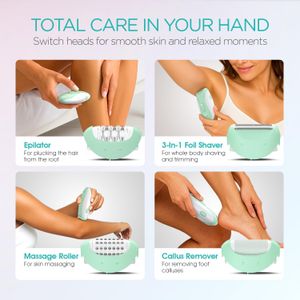 VOGOE 4-in-1 Epilator for Women – Green Hair Removal Device