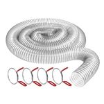 2-1/2" x 10' Clear PVC Dust Collection Hose (Hose w/ 4 EZ Release Clamps) Hose is American Made