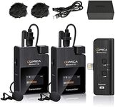comica Wireless Lavalier Microphone for iPhone iPad, BoomX-D MI2 2.4Ghz Wireless Clip-on Lapel Mic with Dual transmitters, Wireless Lavalier for iPhone Video Recording, Vlogging and Live-Streaming