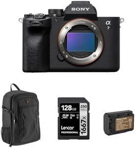 Sony Alpha a7 IV Full Frame Mirrorless Interchangeable Lens Digital 4K Camera, Black - Bundle with 256GB SD Memory Card, Extra Battery, Camera Backpack, Sony 1 Year Limited Warranty