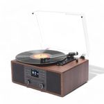 Steepletone Austin Music Centre with Vinyl Record Player, CD Player, DAB+ Radio, Internet Radio & MP3 USB/SD ENCODING Compact Music Centre, Bluetooth, AUX, Full Function Remote Control. Wood Effect