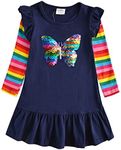 DXTON Little Girl Children Kid Long Sleeve Flower Dresses LH5880-7T