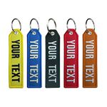 Custom Keychain, Personalized Embroidery Double-sided Keychain with your Text Number, Motorcycle key tag Accessories for Cars, Scooters, ATV