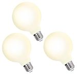 ENUOTEK G95 Large Globe Edison E27 LED Energy Saving Light Bulbs 6W Omnidirectional Warm White Lighting 3000K with Glass Lamp Shade Replace 60W Incandescent Lamps 3 Pack