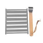 Stainless Grill Roller, Hot Dog Sausage Cooker Rack, 12 Inch Food Grade Roller with Heat Resistant Frame, Bbq Grill Tray, Outdoor Cooker with Modern Style, Party Tool for Picnic Cooking