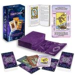 IXIGER Tarot Cards Set with Guide Book,Tarot Cards for Beginners,Tarot Cards Deck with Meanings on Them,Learning Tarot Deck Fortune Telling Game with Velvet Tarot Bag