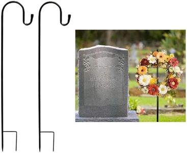 SHINCEL Wreath Stand for Cemetery In Ground, Christmas Wreath Hanger for Display Funeral, Heavy Duty Grave Marker Garland Hook for Memorial Gravestone (2 Pcs)