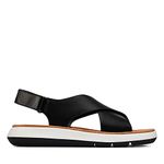 Clarks Women's Jemsa Cross Sandal, Black Leather, 4 UK