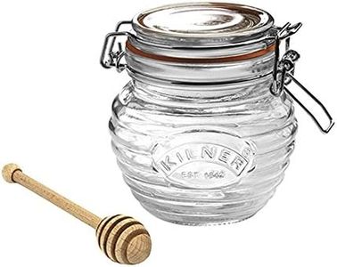 Kilner Honey Pot and Drizzler Spoon, 400ml, Transparent 01642