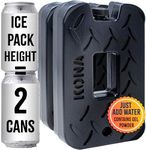 Kona Black Ice 2 Pound Ice Packs for Coolers - Long Lasting Design - Refreezable Reusable Cooler Ice Pack (2)