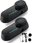 FreedConn Motorcycle Bluetooth Headset, TCOM VB 2-Way 800M Helmet Communication Systems,Helmet Bluetooth Intercom, intercomunicador para motos/FM/Siri/BT5.0/2 in 1 Mic for full/3/4 Helmet(2Pack)