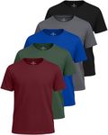 5 Pack: Boys Mesh Short Sleeve Shirts Crew Neck Boy Shirt T-Shirt Tshirt Tops Tees Girls Youth Teen Active Wear Athletic Quick Dry Basketball Gym Sport Undershirt Tee Soccer Top -Set 4,Medium 8-10