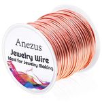 Jewelry Wire for Jewelry Making, Anezus Craft Wire Tarnish Resistant Copper Beading Wire for Jewelry Making Supplies and Crafting (Copper, 18 Gauge)