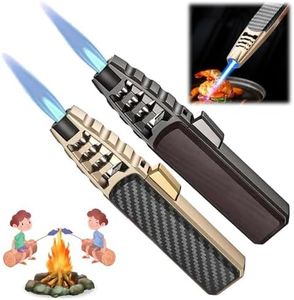 Valentines Day Gift for Him 2 Packs Portable Brightfire,Turbine Jet Bright Fire Lighter,Windproof Straight Torch Blue Flame Lighter,Wind Resistant Bright Fire Lighters,Torch lighters Butane refillable