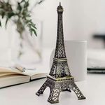 SATYAM KRAFT 1 Piece Metal Eiffel Tower Antique Vintage Statue for Diwali,Room, Office, Decorative Showpeice for Home, Desk Decor,Deepwali Table Stand (15 cm)