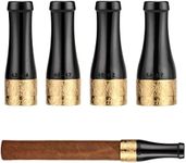 Scotte Cigar Mouthpiece for Men and Women Portable 4 Size Cigar Holder Set with Gift Box (Black and Gold)