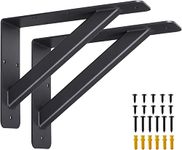 Solander 2 Pcs Countertop Support Brackets 6"x 8" Heavy Duty Shelf Brackets,Corbels for Countertops Triangle Support Mantel Brackets Solid DIY Floating Shelf Supports 90 Degree