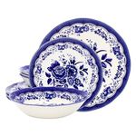 Blue And White Dinnerware Set For 12