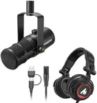 MAONO Dynamic Microphone with Headphones, USB/XLR Podcast PC Microphone with Software, EQ, Tap-to-Mute, Studio Mic for Broadcast, Recording, Streaming & Gaming, PD400X, MH501