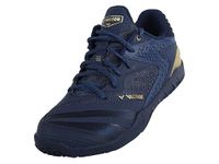 VICTOR P9200III-55-BX-270 55th Anniversary Support Series Professional Badminton Shoes U-Shape2.5 UK-8.5, Blue/Gold