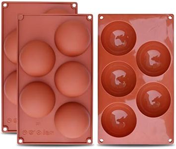 homEdge Extra Large 5-Cavity Chocolate Bomb Mold, 3 Packs Semi Sphere Baking Mold for Making Chocolate, Cake, Jelly, Dome Mousse