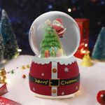 Daixilan Christmas Snow Globe Lantern Musical, Snow Globes Christmas with Music, Glitter Snowflakes icicles Lighted Santa Claus Decorative Lantern, Xmas Decor Gift for Adult Girls Women(Ladder)