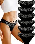 BeReady Seamless Knickers for Women Sexy Lace Underwear for Women No Show Ladies Briefs Panties for Women Multipack Black