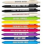 11PCS Funny Pens, Describing Mentality Daily Pen Set, Retractable Pure Color Pastel Gel Ballpoint Pens, 0.5mm Fine Point Ink Pens for Office School Writing Journaling Taking Notes