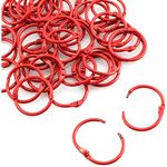 oddpod™ 10 Pcs Red 25MM Metal Iron Nickel Plated Binder Ring/Loose Leaf Book Rings for Scrapbooking/Art & Craft/DIY/Photo Album/Flash Cards & Key Chains (2.5 CMS) - Pack of 10